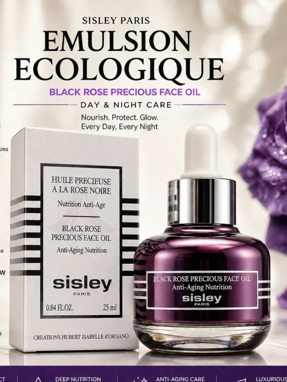Sisley Black Rose Precious Face Oil 25ml 0.84oz New In Box Fresh Authentic